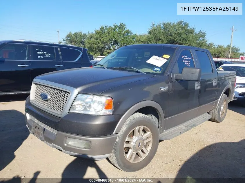 2005 Ford F-150 Supercrew VIN: 1FTPW12535FA25149 Lot: 40466348