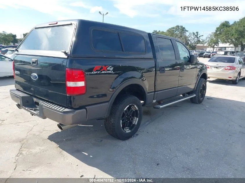 2005 Ford F-150 Fx4/Lariat/Xlt VIN: 1FTPW14585KC38506 Lot: 40470752