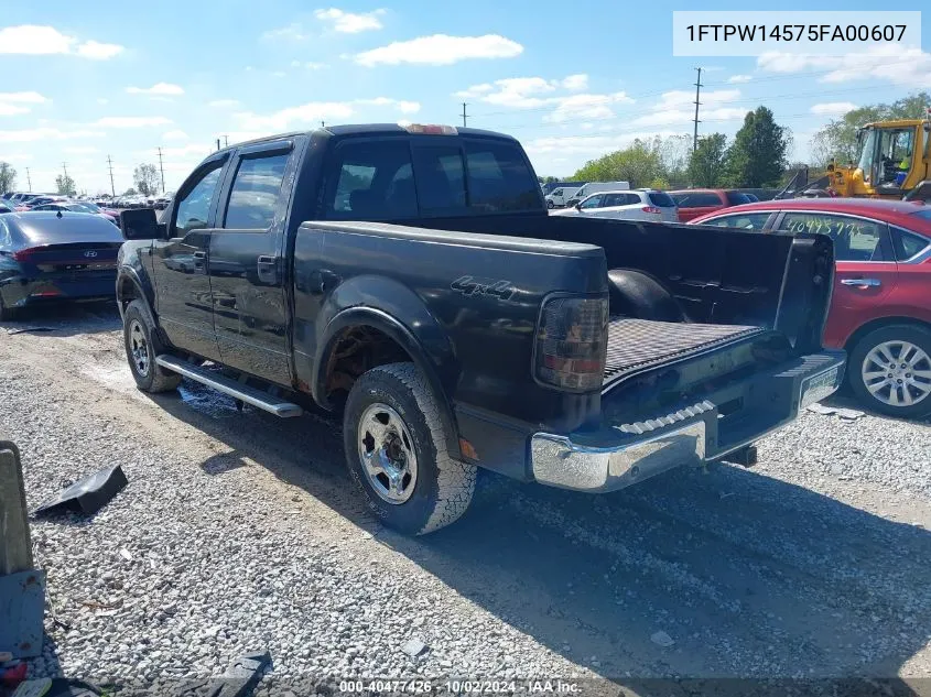 2005 Ford F-150 Fx4/Lariat/Xlt VIN: 1FTPW14575FA00607 Lot: 40477426