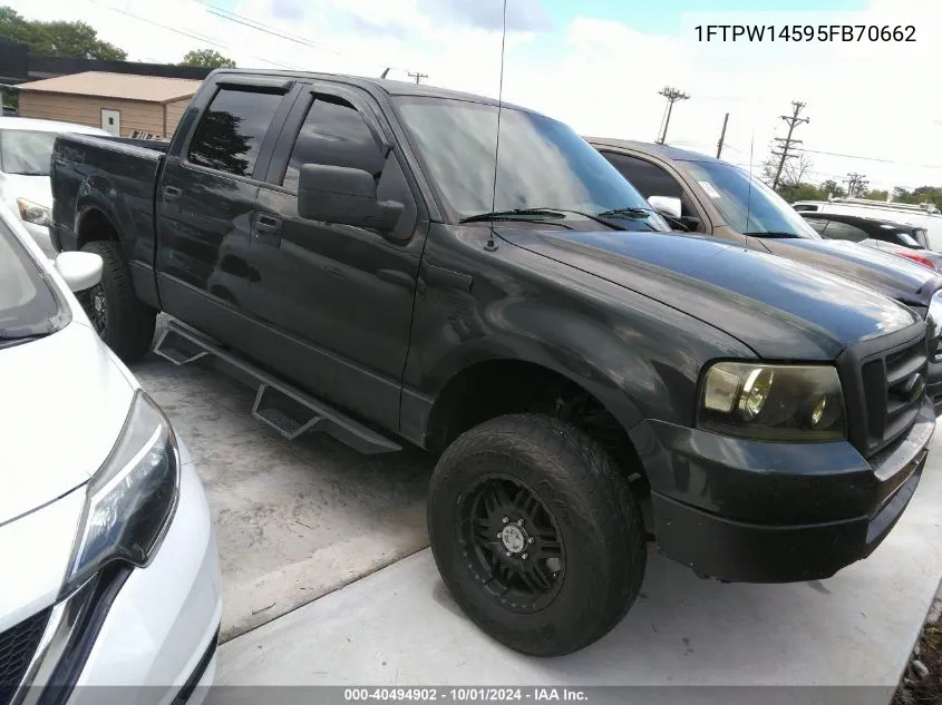 2005 Ford F-150 Fx4/Lariat/Xlt VIN: 1FTPW14595FB70662 Lot: 40494902