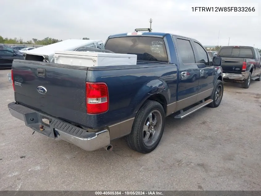 2005 Ford F-150 Xlt VIN: 1FTRW12W85FB33266 Lot: 40505384