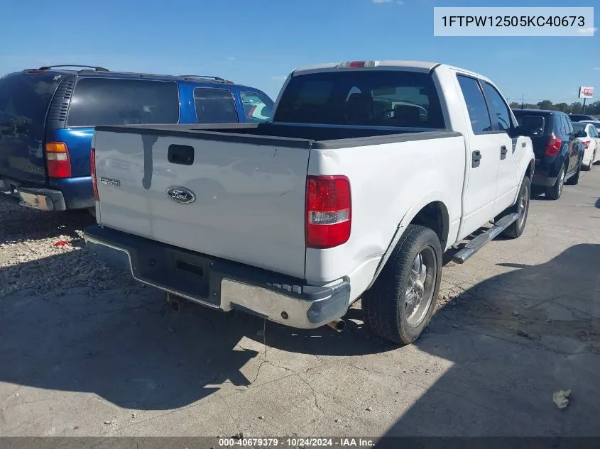 2005 Ford F-150 Lariat/Xlt VIN: 1FTPW12505KC40673 Lot: 40679379