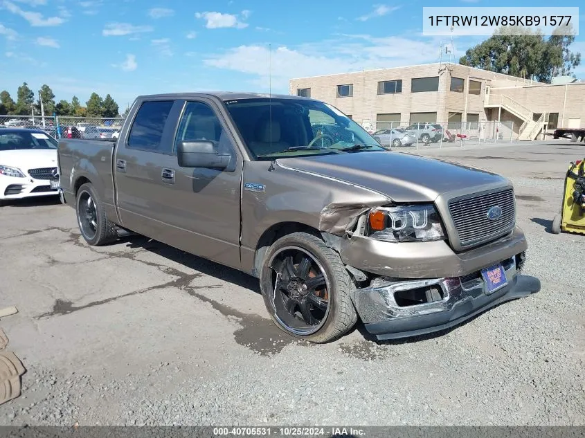 2005 Ford F-150 Xlt VIN: 1FTRW12W85KB91577 Lot: 40705531