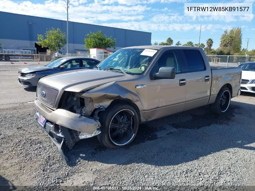 2005 Ford F-150 Xlt VIN: 1FTRW12W85KB91577 Lot: 40705531