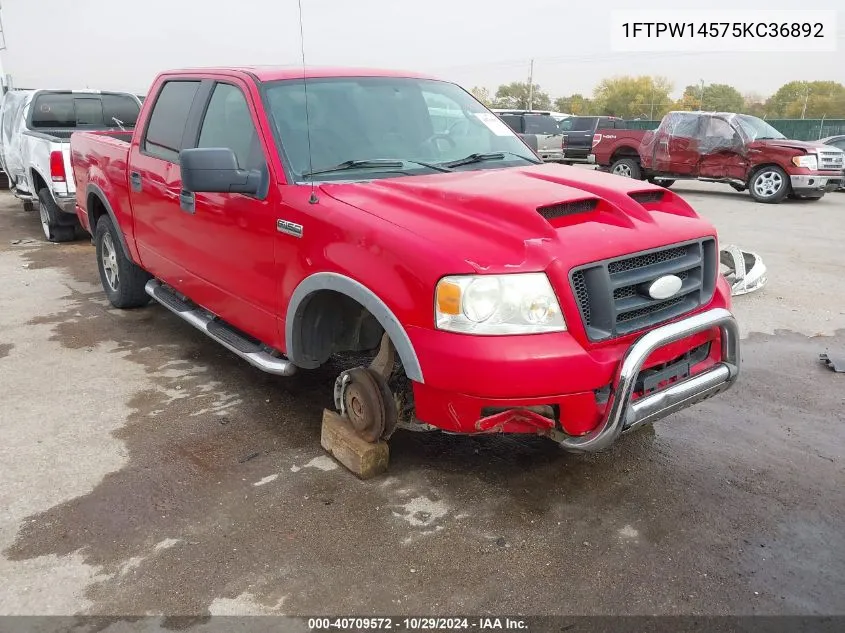 2005 Ford F-150 Fx4/Lariat/Xlt VIN: 1FTPW14575KC36892 Lot: 40709572