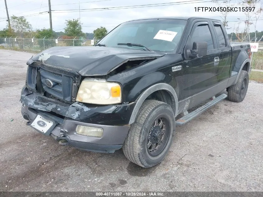 2005 Ford F-150 Fx4/Xlt VIN: 1FTPX04505KC15597 Lot: 40711087