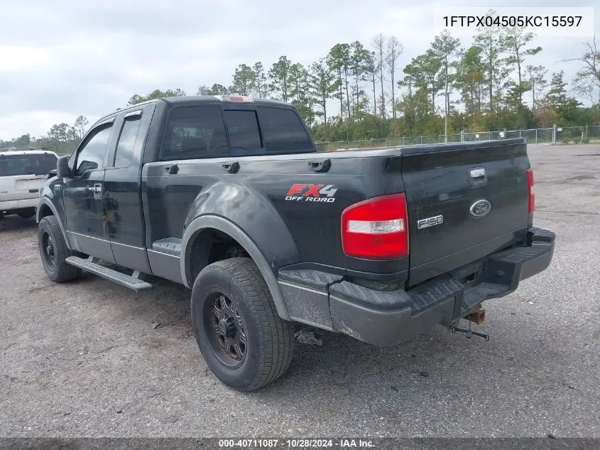 2005 Ford F-150 Fx4/Xlt VIN: 1FTPX04505KC15597 Lot: 40711087