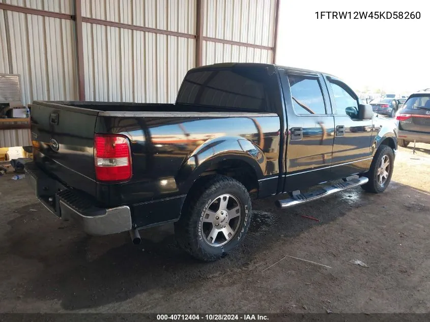 2005 Ford F150 Xlt VIN: 1FTRW12W45KD58260 Lot: 40712404