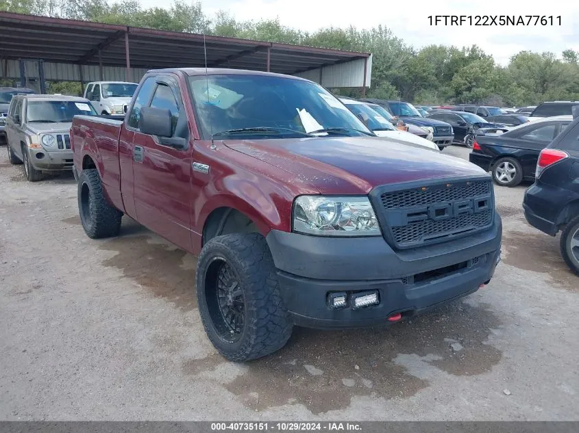 2005 Ford F-150 Stx/Xl/Xlt VIN: 1FTRF122X5NA77611 Lot: 40735151