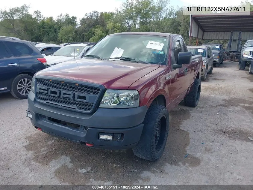 2005 Ford F-150 Stx/Xl/Xlt VIN: 1FTRF122X5NA77611 Lot: 40735151