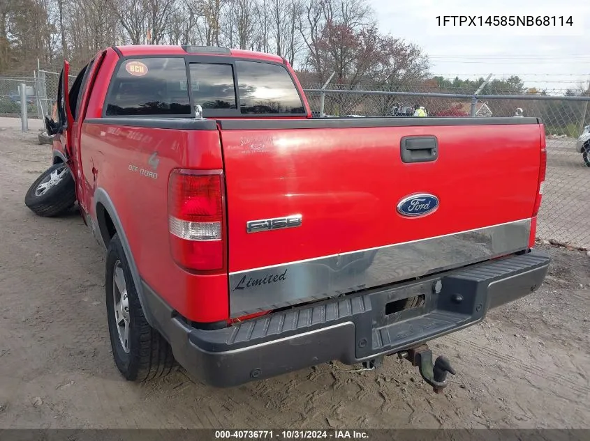 2005 Ford F-150 Fx4/Lariat/Xl/Xlt VIN: 1FTPX14585NB68114 Lot: 40736771