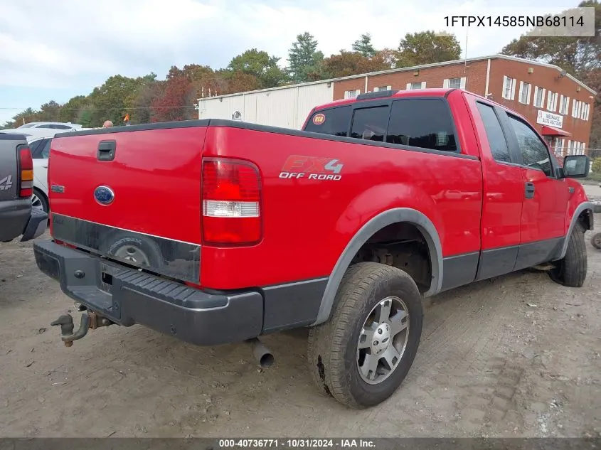 2005 Ford F-150 Fx4/Lariat/Xl/Xlt VIN: 1FTPX14585NB68114 Lot: 40736771