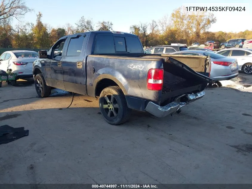 2005 Ford F-150 Fx4/Lariat/Xlt VIN: 1FTPW14535KF09424 Lot: 40744997