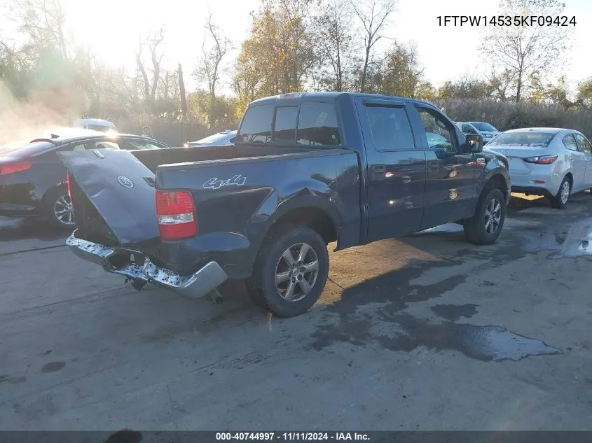 2005 Ford F-150 Fx4/Lariat/Xlt VIN: 1FTPW14535KF09424 Lot: 40744997