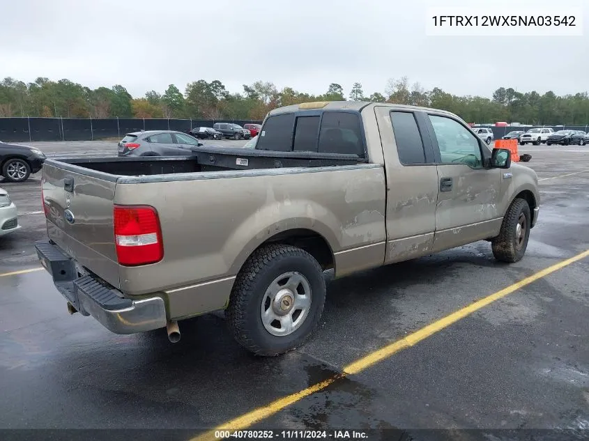 2005 Ford F-150 Stx/Xl/Xlt VIN: 1FTRX12WX5NA03542 Lot: 40780252