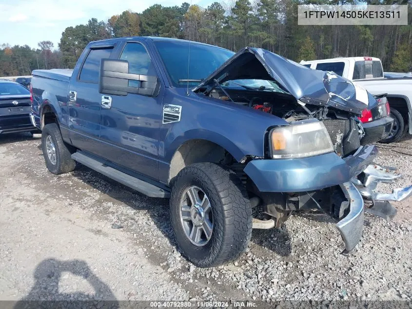 2005 Ford F-150 Fx4/Lariat/Xlt VIN: 1FTPW14505KE13511 Lot: 40792980