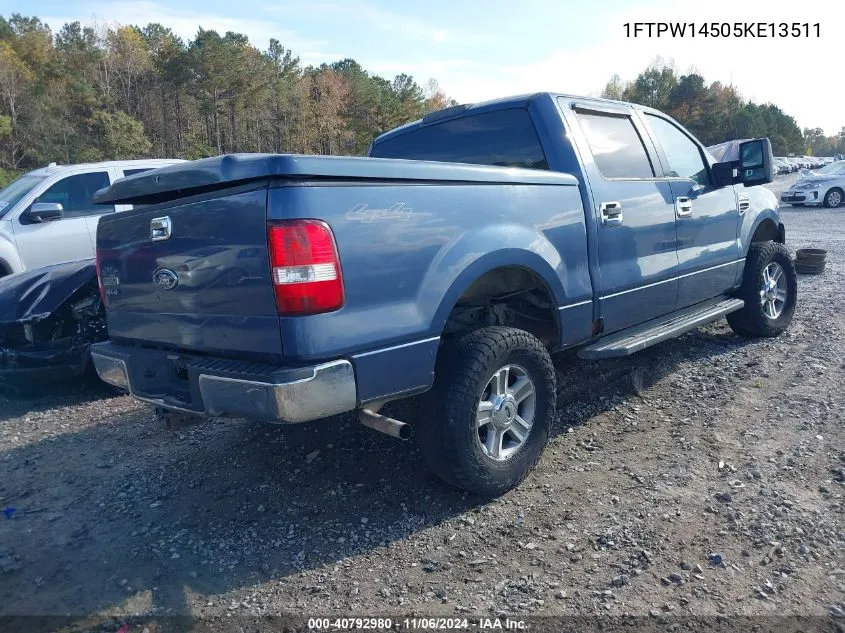 2005 Ford F-150 Fx4/Lariat/Xlt VIN: 1FTPW14505KE13511 Lot: 40792980