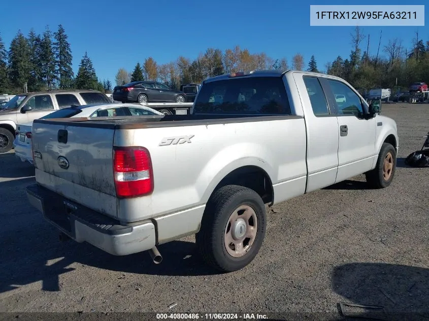 2005 Ford F-150 Stx/Xl/Xlt VIN: 1FTRX12W95FA63211 Lot: 40800486