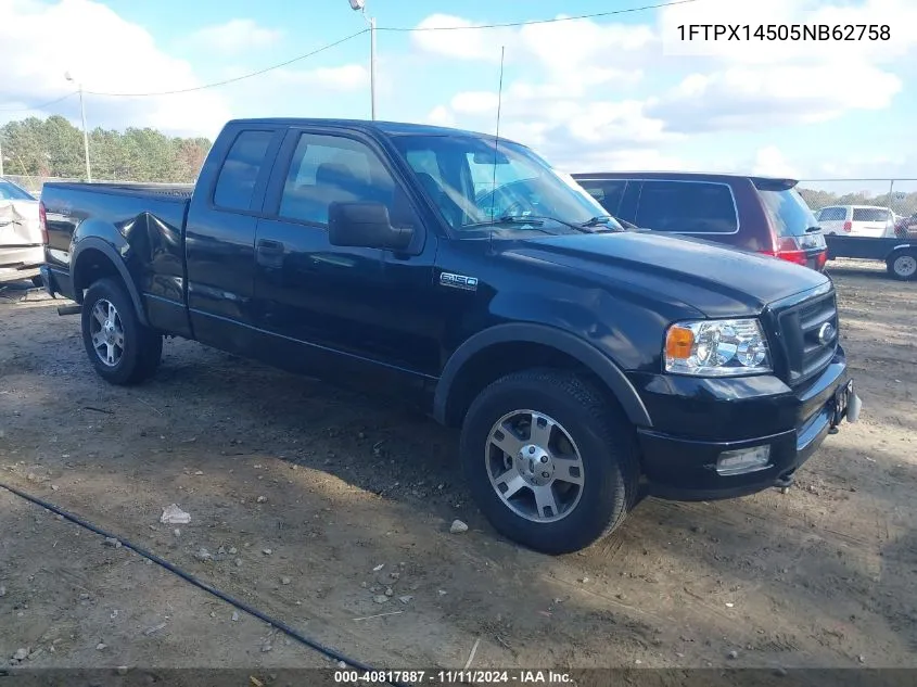 2005 Ford F-150 Fx4/Lariat/Xl/Xlt VIN: 1FTPX14505NB62758 Lot: 40817887