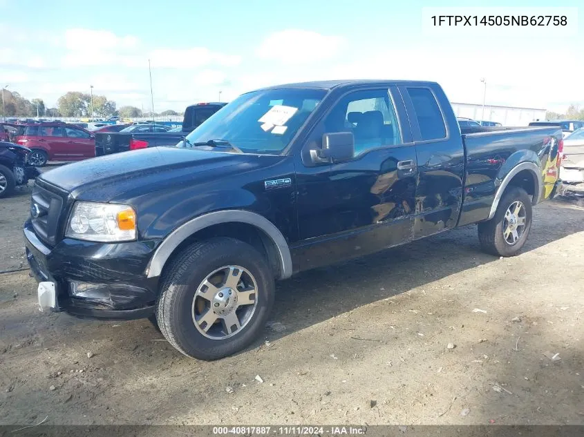 2005 Ford F-150 Fx4/Lariat/Xl/Xlt VIN: 1FTPX14505NB62758 Lot: 40817887