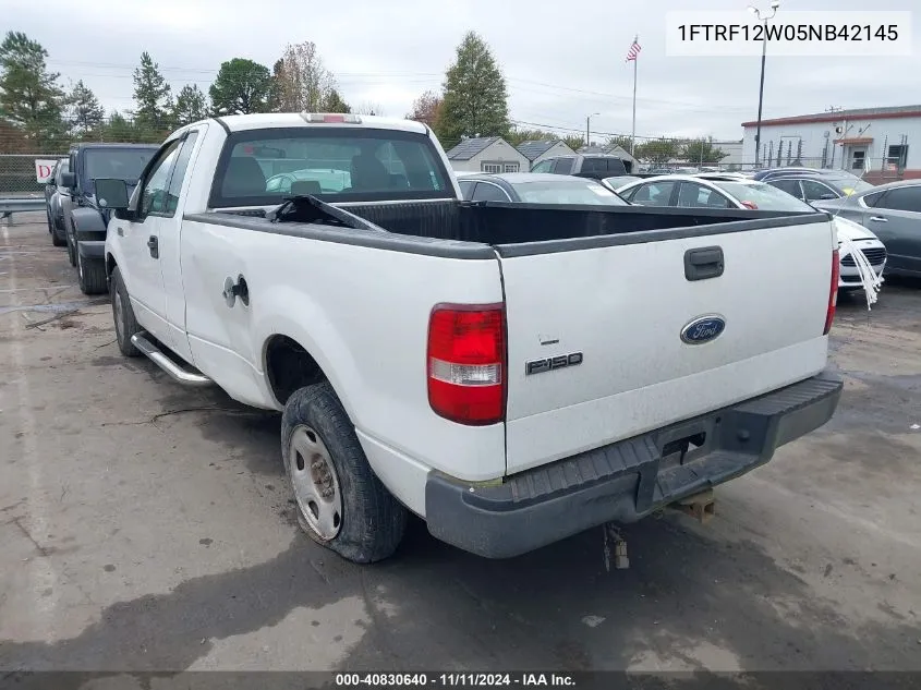 2005 Ford F150 VIN: 1FTRF12W05NB42145 Lot: 40830640