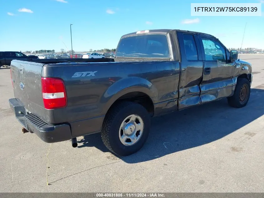 2005 Ford F-150 Stx/Xl/Xlt VIN: 1FTRX12W75KC89139 Lot: 40831805