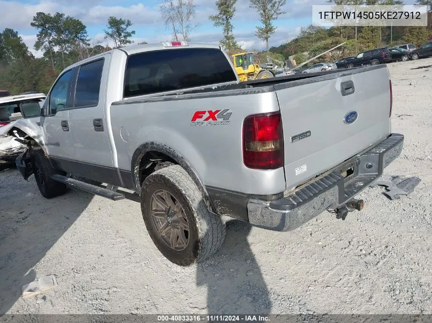 2005 Ford F-150 Fx4/Lariat/Xlt VIN: 1FTPW14505KE27912 Lot: 40833316