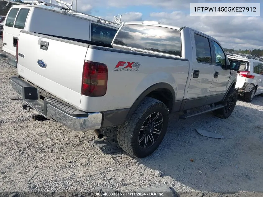 2005 Ford F-150 Fx4/Lariat/Xlt VIN: 1FTPW14505KE27912 Lot: 40833316