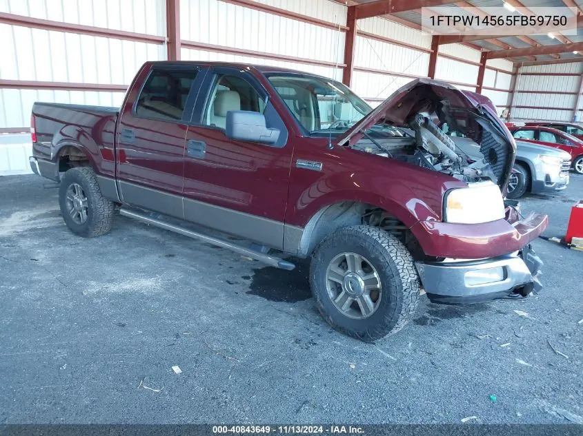 2005 Ford F-150 Fx4/Lariat/Xlt VIN: 1FTPW14565FB59750 Lot: 40843649