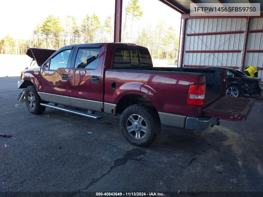 2005 Ford F-150 Fx4/Lariat/Xlt VIN: 1FTPW14565FB59750 Lot: 40843649