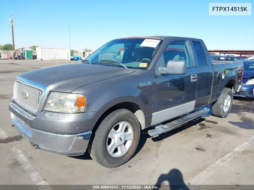 2005 Ford F150 VIN: FTPX14515K Lot: 40861610