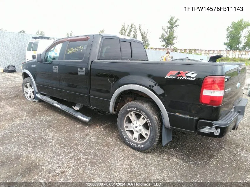 2006 Ford F-150 VIN: 1FTPW14576FB11143 Lot: 12060909