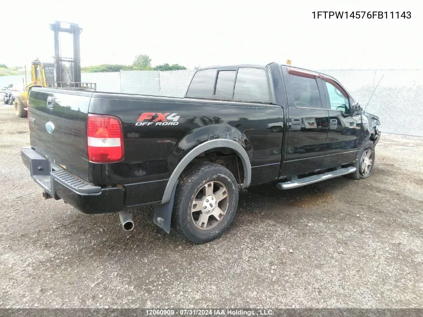 2006 Ford F-150 VIN: 1FTPW14576FB11143 Lot: 12060909