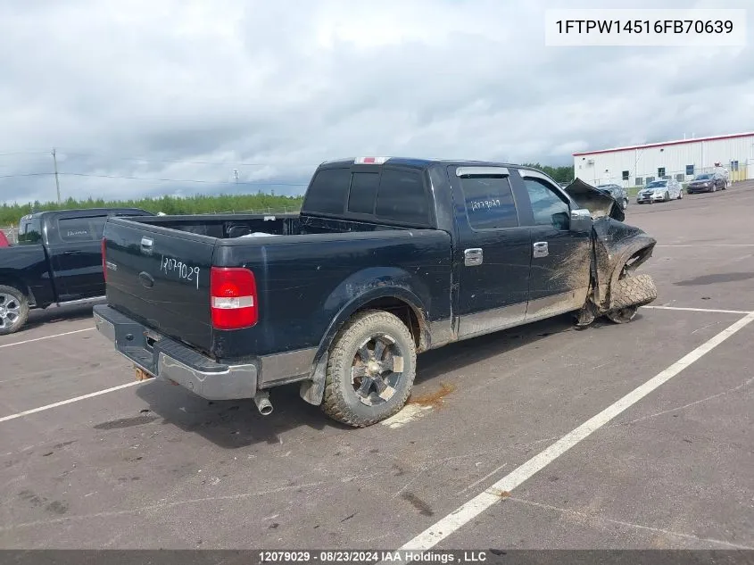 2006 Ford F-150 VIN: 1FTPW14516FB70639 Lot: 12079029