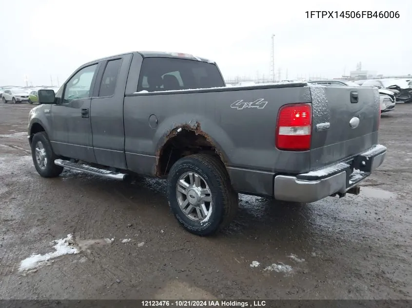 2006 Ford F150 VIN: 1FTPX14506FB46006 Lot: 12123476