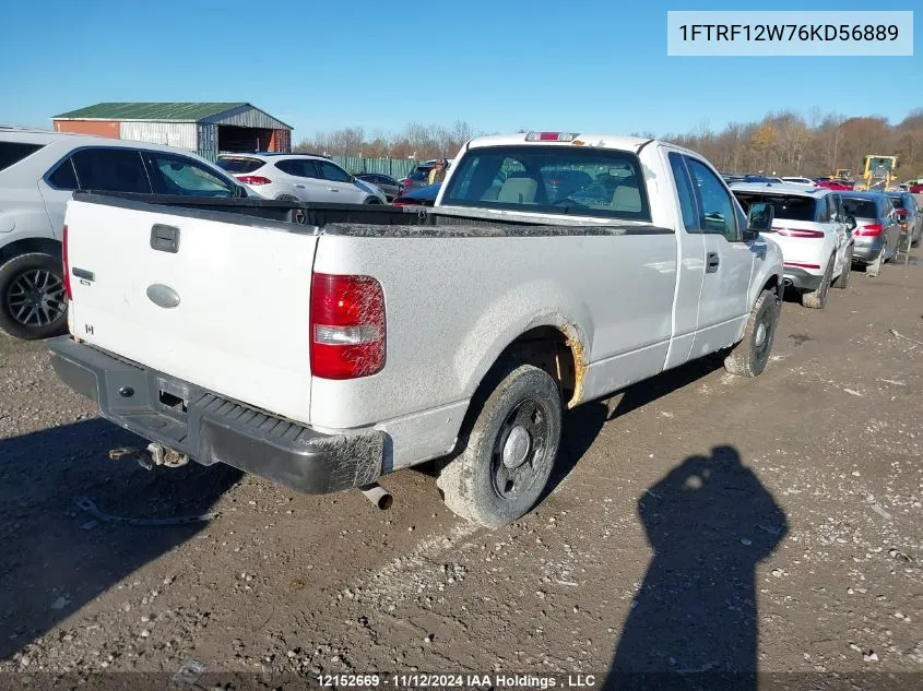 2006 Ford F150 VIN: 1FTRF12W76KD56889 Lot: 12152669