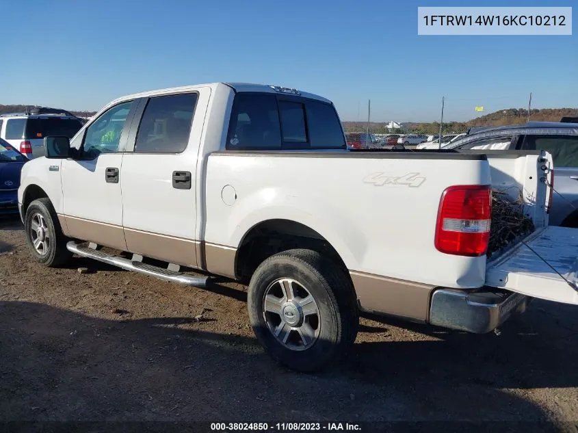 2006 Ford F-150 Xlt VIN: 1FTRW14W16KC10212 Lot: 38024850