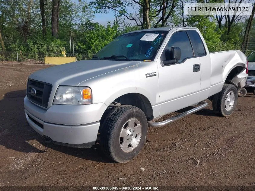 2006 Ford F-150 Stx/Xl/Xlt VIN: 1FTRF14W66NA98120 Lot: 39306045