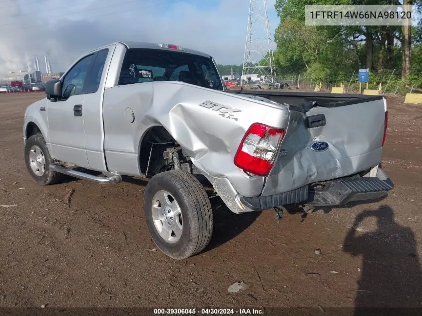 2006 Ford F-150 Stx/Xl/Xlt VIN: 1FTRF14W66NA98120 Lot: 39306045