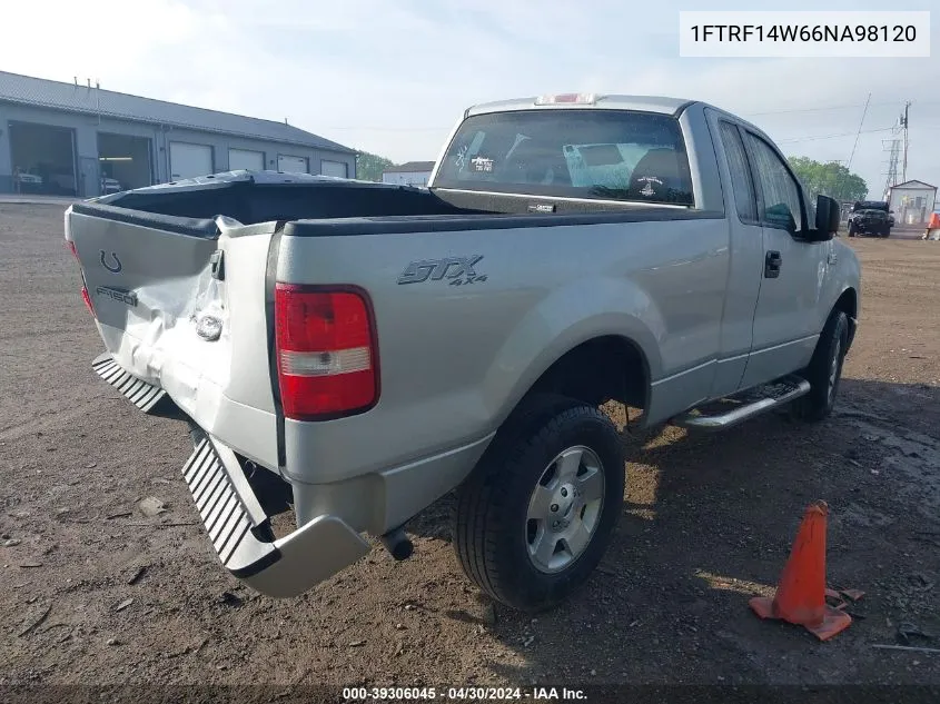 2006 Ford F-150 Stx/Xl/Xlt VIN: 1FTRF14W66NA98120 Lot: 39306045