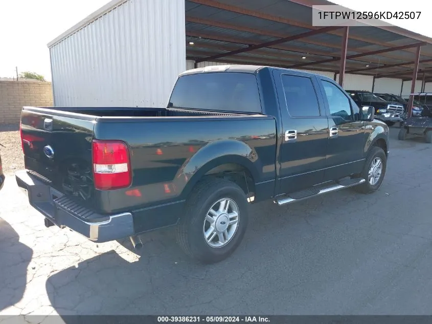 2006 Ford F-150 Lariat/Xlt VIN: 1FTPW12596KD42507 Lot: 39386231