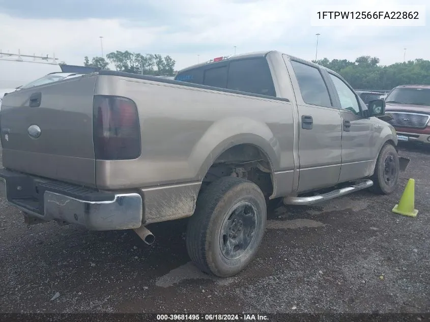 2006 Ford F-150 Lariat/Xlt VIN: 1FTPW12566FA22862 Lot: 39681495