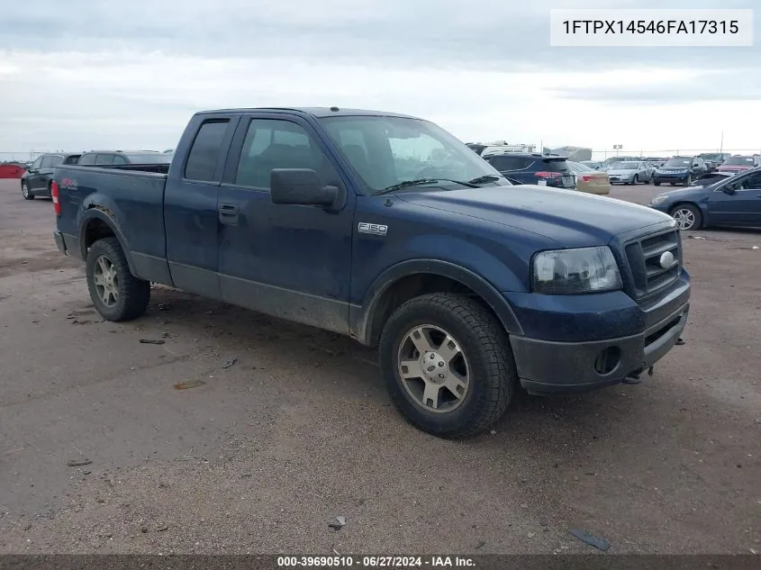 2006 Ford F-150 Fx4/Lariat/Xl/Xlt VIN: 1FTPX14546FA17315 Lot: 39690510