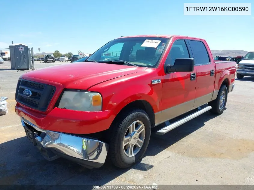 2006 Ford F-150 Xlt VIN: 1FTRW12W16KC00590 Lot: 39713789