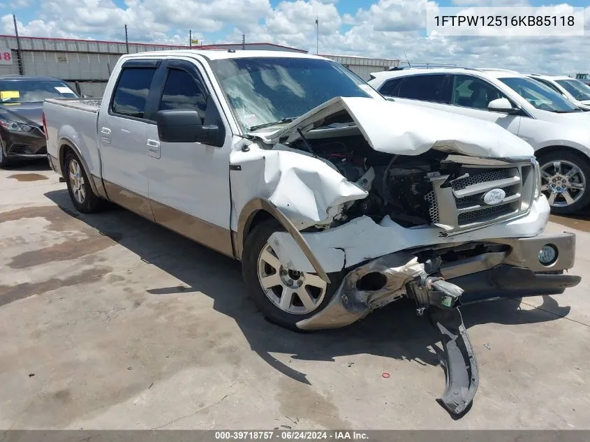 2006 Ford F-150 Lariat/Xlt VIN: 1FTPW12516KB85118 Lot: 39718757