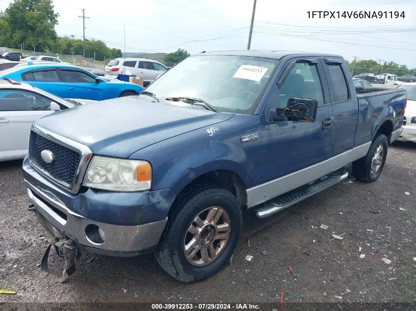 2006 Ford F-150 Fx4/Lariat/Xl/Xlt VIN: 1FTPX14V66NA91194 Lot: 39912253