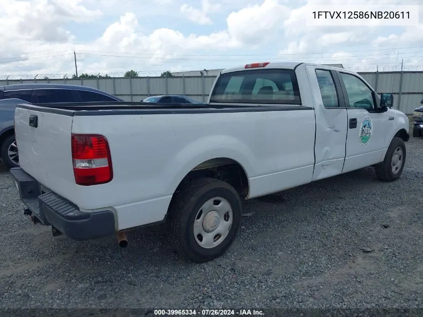 2006 Ford F-150 Lariat/Xl/Xlt VIN: 1FTVX12586NB20611 Lot: 39965334