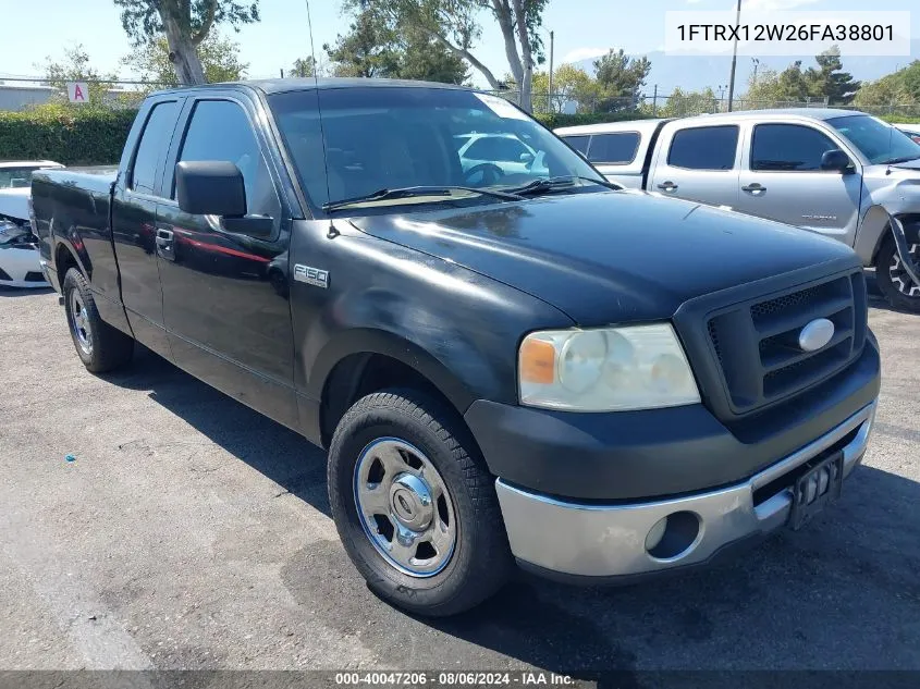 2006 Ford F-150 Stx/Xl/Xlt VIN: 1FTRX12W26FA38801 Lot: 40047206