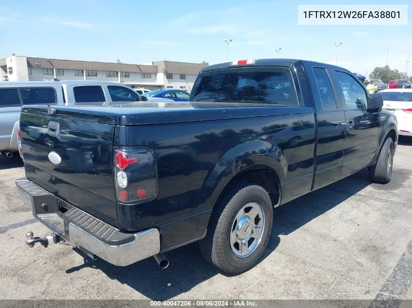 2006 Ford F-150 Stx/Xl/Xlt VIN: 1FTRX12W26FA38801 Lot: 40047206