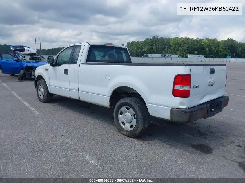 2006 Ford F-150 Stx/Xl/Xlt VIN: 1FTRF12W36KB50422 Lot: 40054899